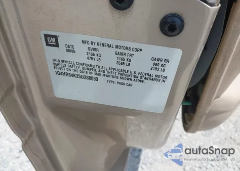 2005 Buick Lesabre Limited из США, поврежденный, VIN 1G4HR54K25U288083